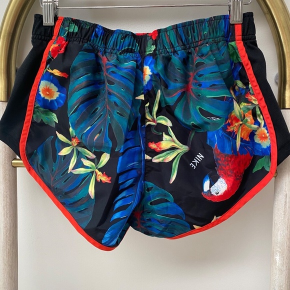 Nike Parrot Tropical Running Shorts Built-in Underwear Drawstring Windbreaker S - Picture 5 of 8